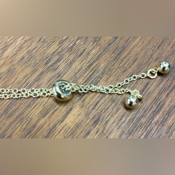 NWOT Necklace Gold Slide adjustable Chain Round Pendant with cut out letter K - Picture 4 of 4